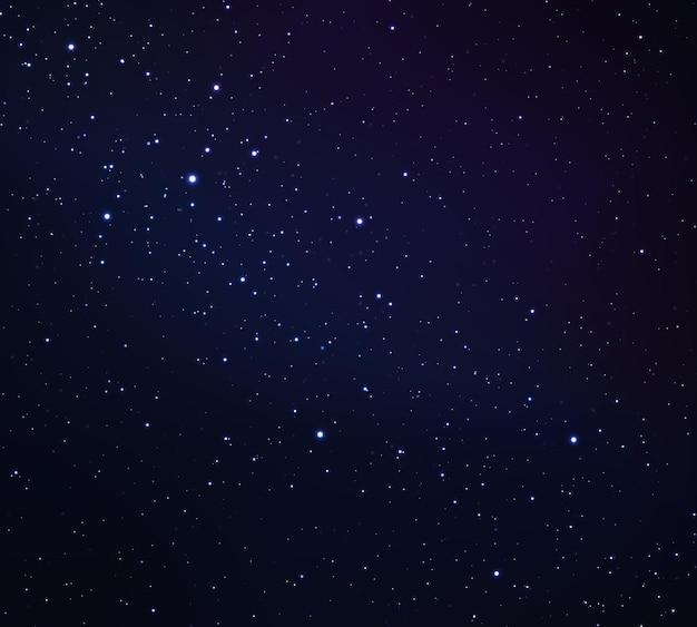 Fondo espacial con estrellas brillantes Noche estrellada con estrellas brillantes en el cielo degradado