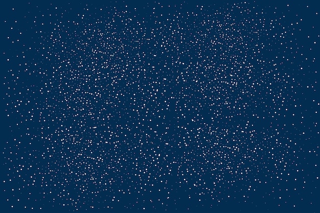 Fondo espacial con estrellas en el cielo estrellado nocturno Fondo abstracto con puntos Nieve cayendo en un fondo negro Ilustración vectorial del cielo nocturno de estrellas
