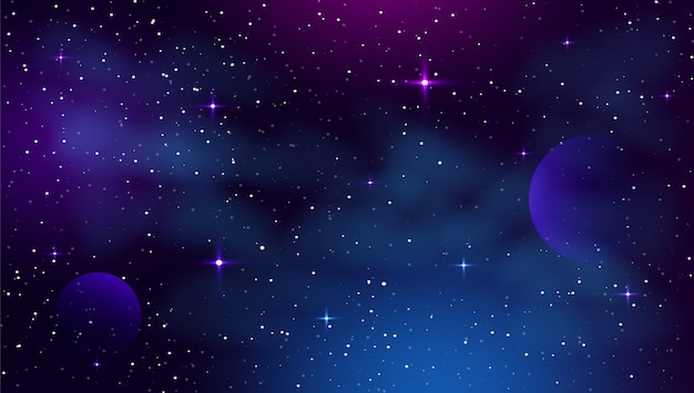 Fondo espacial con forma abstracta y estrellas