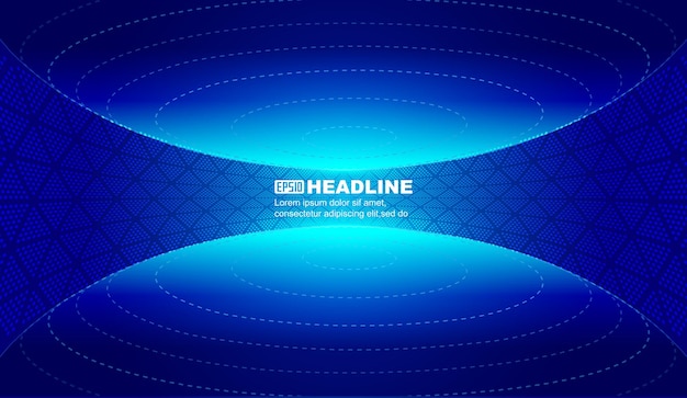 Fondo de espacio futurista de escena de tecnología de sala de exposiciones azul
