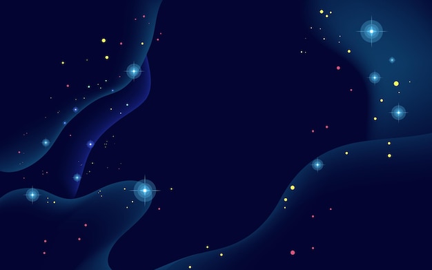 Fondo del espacio vectorial Linda plantilla de estilo plano con estrellas en el espacio exterior