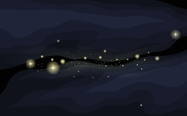 Fondo del espacio vectorial Linda plantilla de estilo plano con estrellas en el espacio exterior