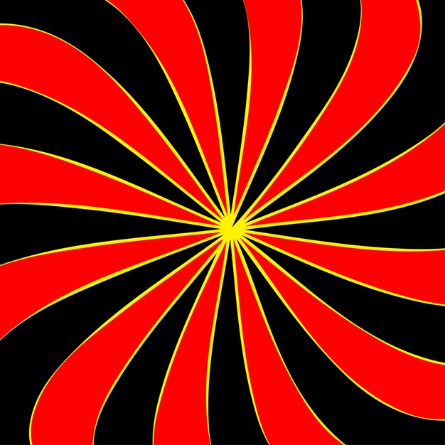 Fondo espiral abstracto de rayas curvas rojas y negras gráfico vectorial