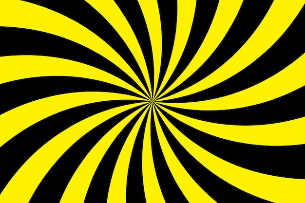 Fondo en espiral con color amarillo y negro Fondo de explosión solar Fondo retro