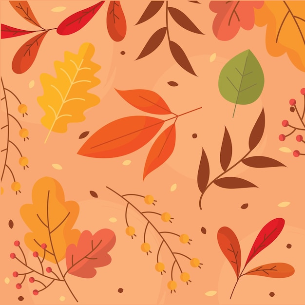 Fondo estacional de otoño con hojas ilustración vectorial