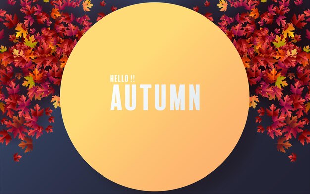 Fondo estacional de vacaciones de otoño con coloridas hojas de otoño