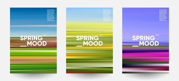 Fondo de estado de ánimo de primavera establecido Gradientes creativos en colores de primavera