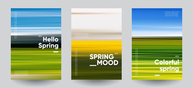 Fondo de estado de ánimo de primavera establecido Gradientes creativos en colores de primavera