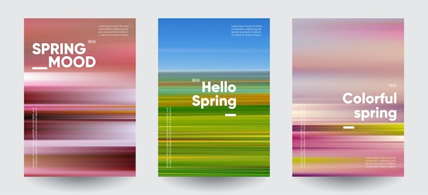 Fondo de estado de ánimo de primavera establecido Gradientes creativos en colores de primavera