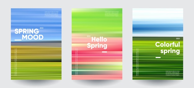 Fondo de estado de ánimo de primavera establecido Gradientes creativos en colores de primavera