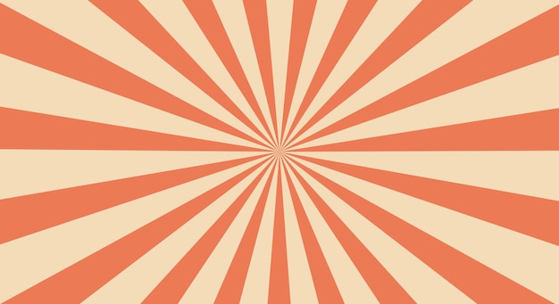 Fondo de estallido de sol Diseño radiante naranja y crema retro