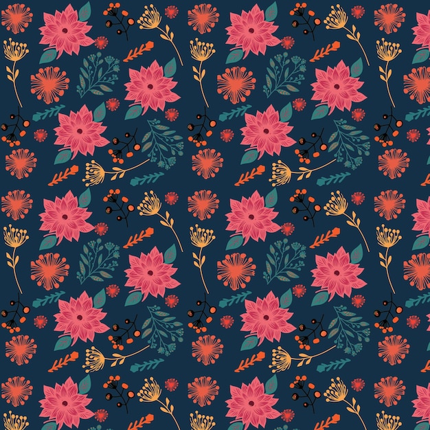 Fondo de estampado floral colorido Patrón floral transparente con patrón de flores de colores brillantes
