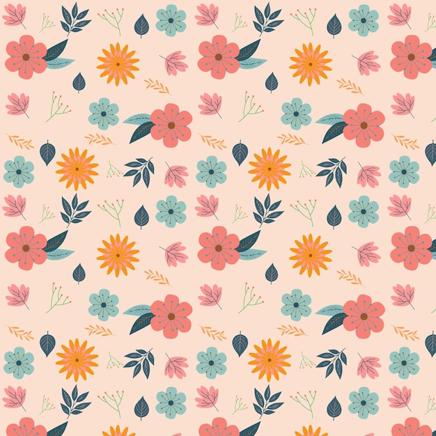 Fondo de estampado floral colorido Patrón floral transparente con patrón de flores de colores brillantes
