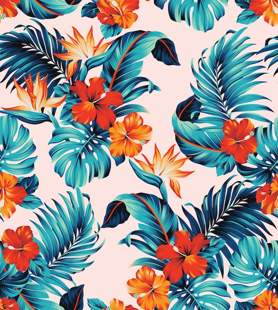 Fondo estampado tropical vector gratuito