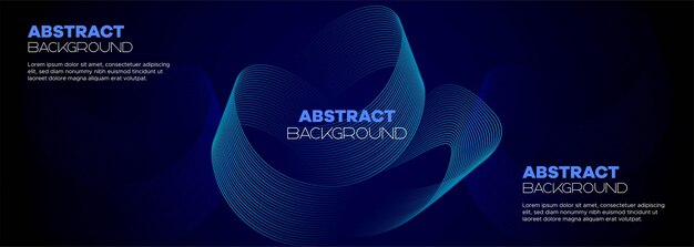 Fondo de estandarte abstracto azul oscuro círculos geométricos líneas patrón fondo de web futurista