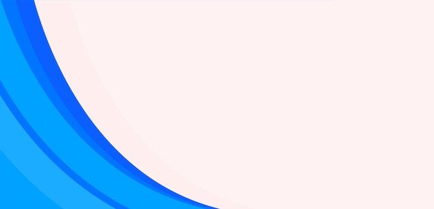 Fondo de estandarte abstracto con borde de marco curvo geométrico azul