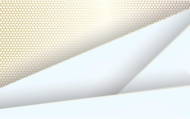 Fondo de estandarte blanco y dorado de lujo abstracto