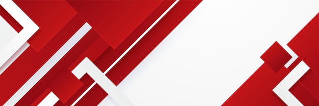 Fondo de estandarte blanco y rojo abstracto