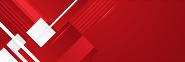 Fondo de estandarte blanco y rojo abstracto