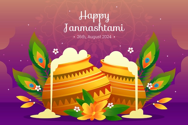 El fondo del estandarte de Janmashtami en gradiente