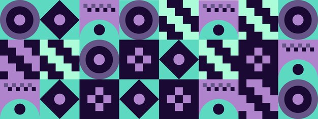 Fondo de estandarte con patrón sin costuras geométrico en mosaico