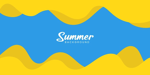 Fondo de estandarte de verano azul y amarillo Ilustración vectorial