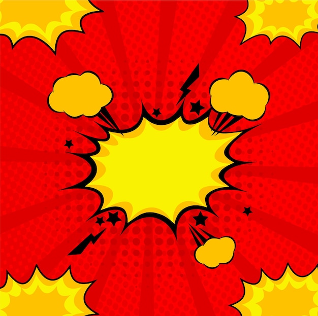 fondo de estilo de arte cómico de nube pop
