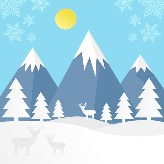 Fondo de estilo de arte de papel de feliz Navidad
