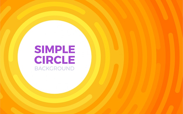 Fondo estilo circular medio lado en color naranja