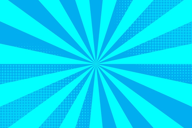 Fondo de estilo cómic azul plano con medios tonos punteados