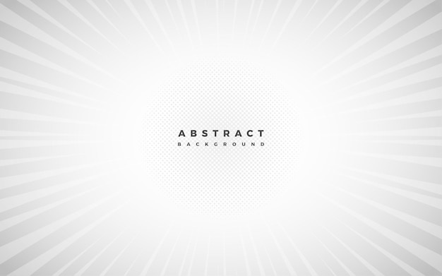 Fondo de estilo cómic blanco abstracto con brust de sol y decoración de medios tonos