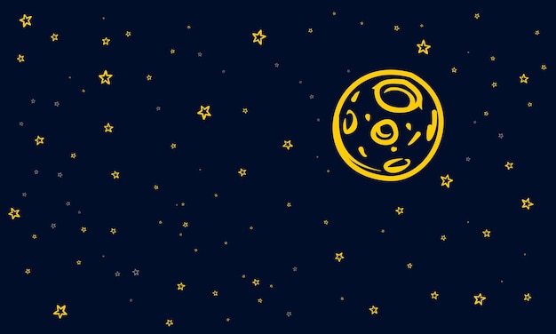 Fondo de estilo doodle de cielo nocturno