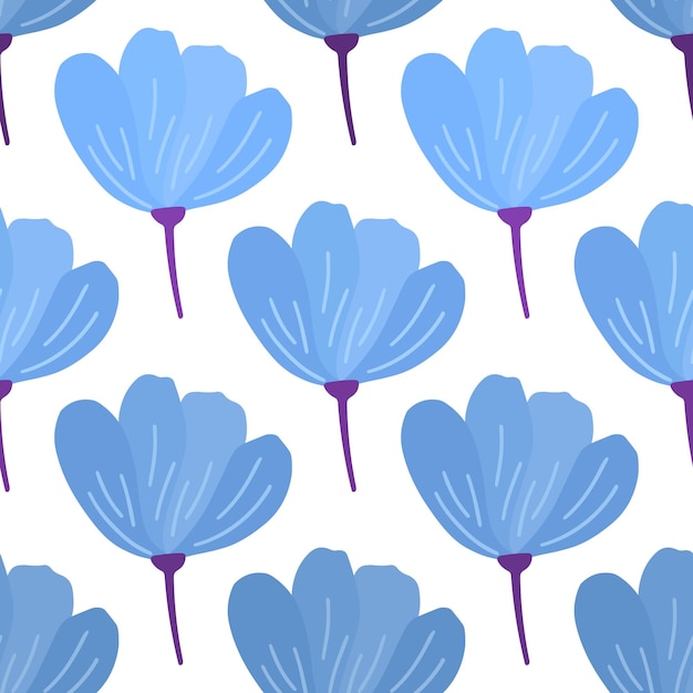 Fondo de estilo escandinavo de patrones sin fisuras de flores de amapola