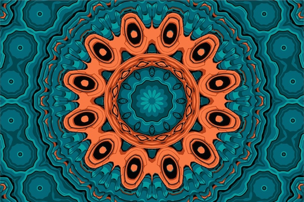 Fondo de estilo folclórico psicodélico de impresión geométrica tribal étnica colorida de garabato sin costura vectorial