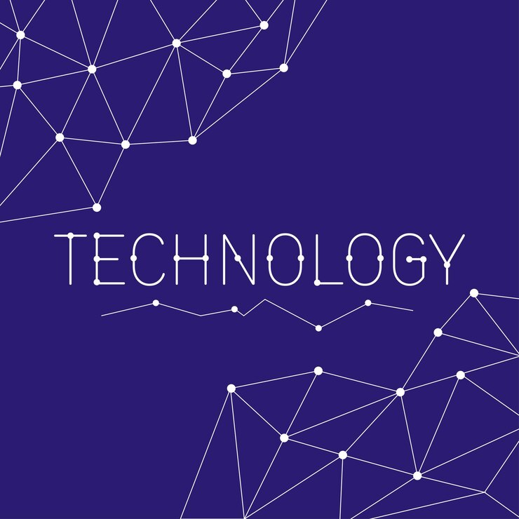 fondo de estilo low poly de tecnología con líneas azules