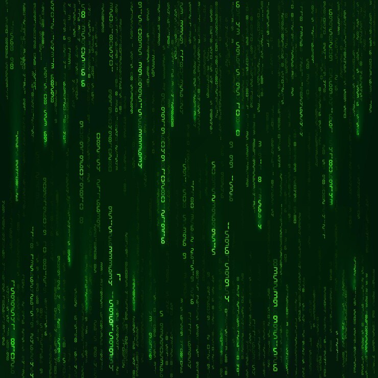 Vector fondo en estilo matricial. números aleatorios verdes. sci fi o telón de fondo futurista. datos codificados. ilustración vectorial