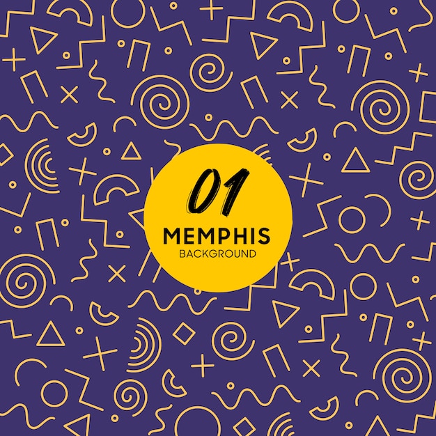 Fondo de estilo memphis con formas geométricas.