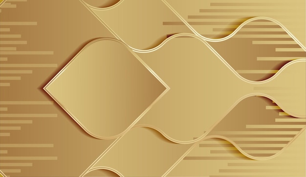 Fondo de estilo de onda abstracta de oro de lujo