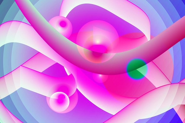 Fondo de estilo ondulado abstracto 3d con diseño de fondo de vector de color rosa degradado