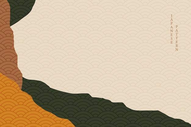 Fondo de estilo ondulado abstracto con patrón japonés geométrico