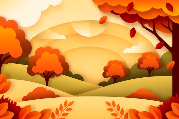 Fondo de estilo de papel para la celebración de la temporada de otoño