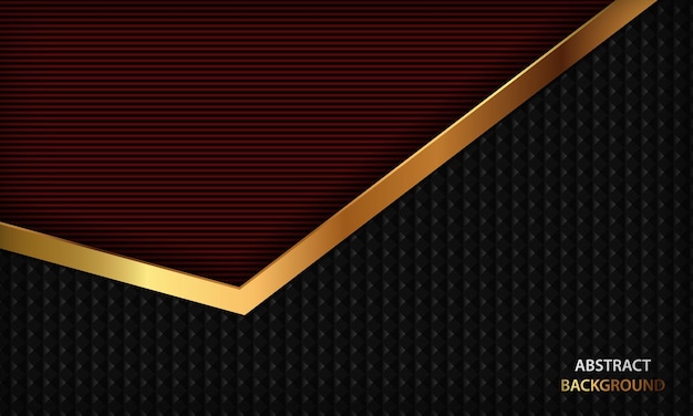 Fondo de estilo de papel de lujo negro y rojo con líneas doradas Concepto elegante