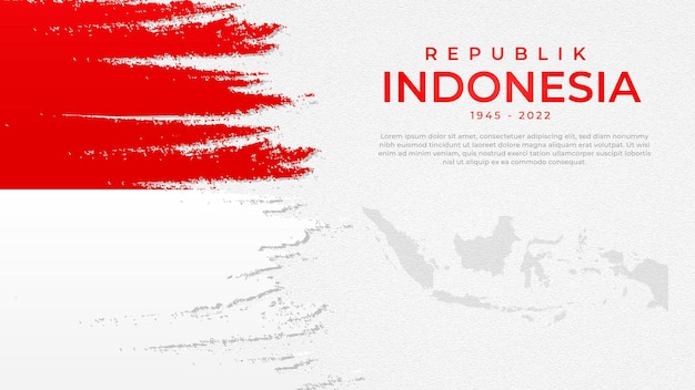 Fondo de estilo de pincel de bandera de indonesia