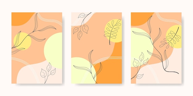 fondo de estilo plano con patrón de hoja arte de línea plano simple moderno y uso de color para la decoración