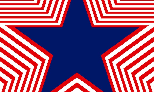 Fondo de estrella de américa con diseño de plantilla de vacaciones americanas de color de bandera de estados unidos