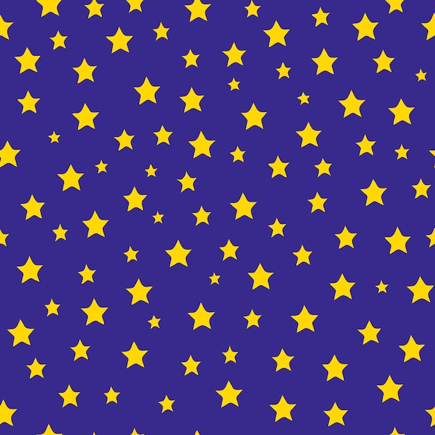 Fondo de estrellas doradas sobre un fondo azul Ilustración vectorial Fondo azul con estrellas doradas