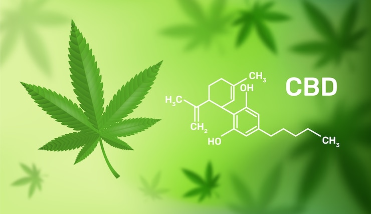 Vector fondo de estructura molecular del cbd