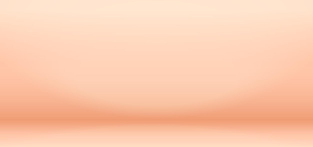 Fondo de estudio de color beige de melocotón Sala vacía abstracta con luz suave para la presentación del producto