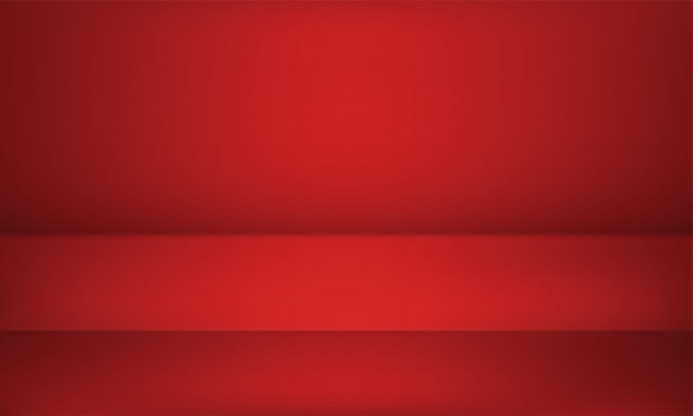 Fondo de estudio rojo o sala de exposición de mesa de producto