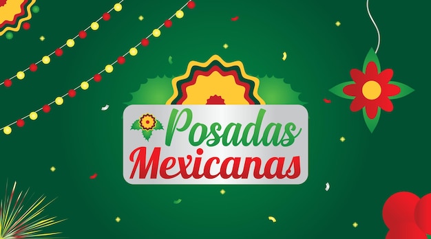 Fondo de etiqueta mexicana posadas